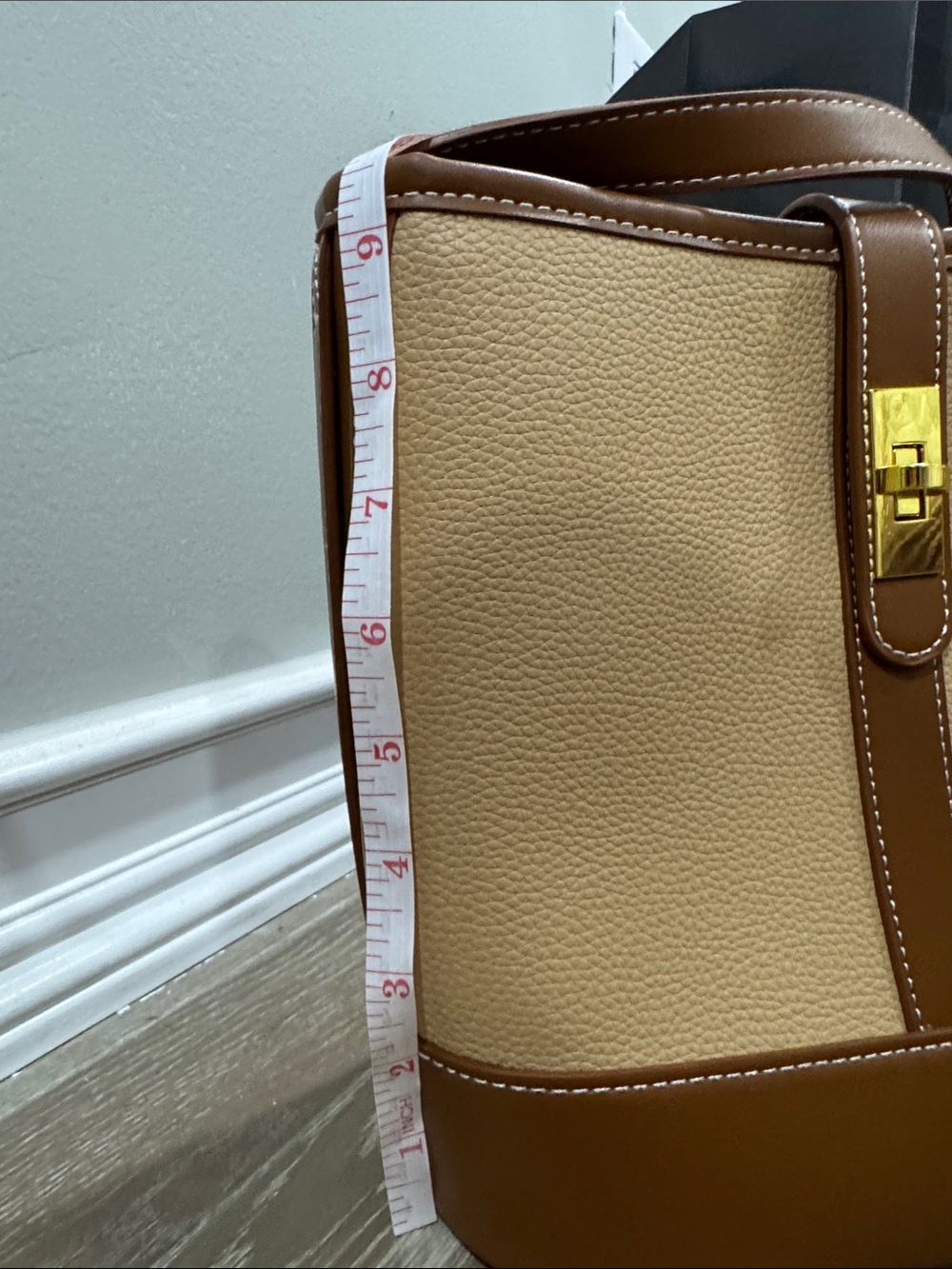 Mystique Boutique Two-Tone Beige & Brown Crossbody Bag - Picture 10 of 10
